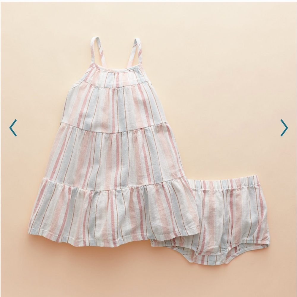The Little Co by Lauren Conrad Linen and Cotton Dress with Bloomer size 18 Month